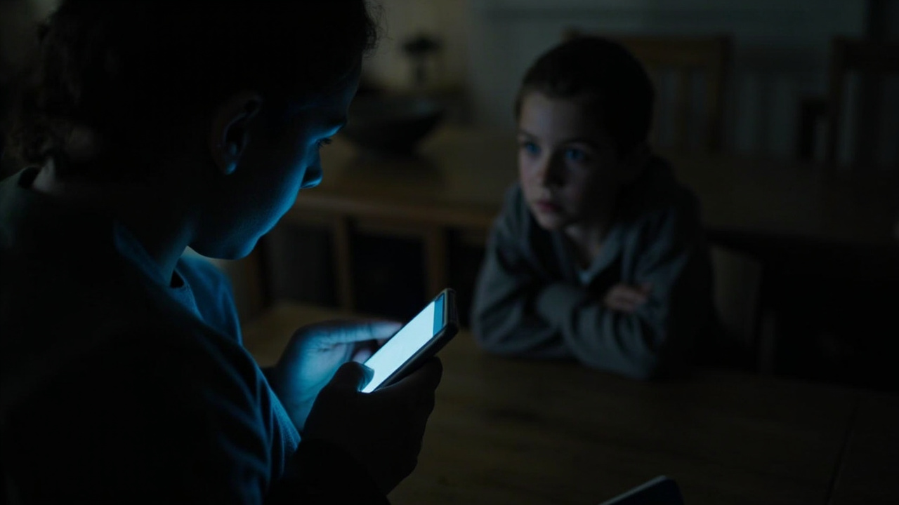 Imagen editorial generada por IA sobre Los adolescentes cuyos padres están más distraídos por sus teléfonos muestran más inseguridad emocional.