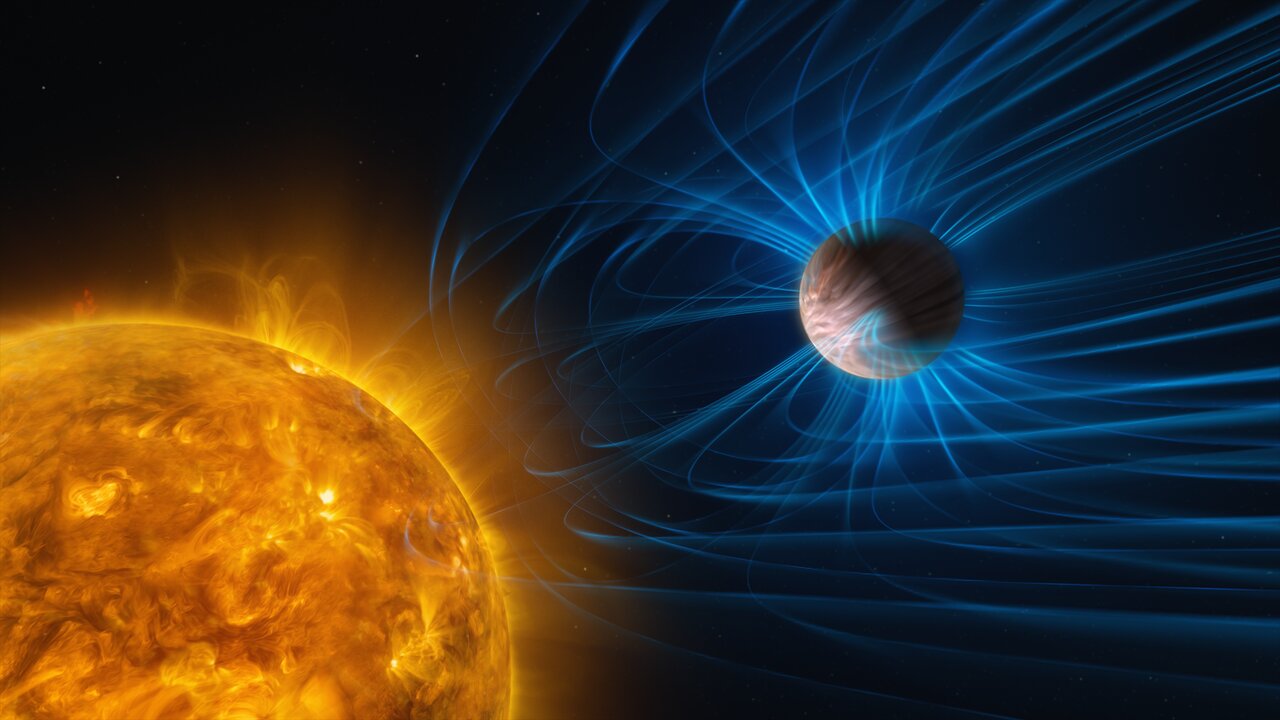 Ilustración de un exoplaneta gigante muy caliente expuesto a una irradiación intensa de su estrella