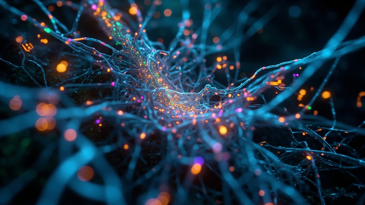 Imagen editorial generada por IA sobre Una técnica con códigos de ARN empieza a revelar el cableado oculto del cerebro.
