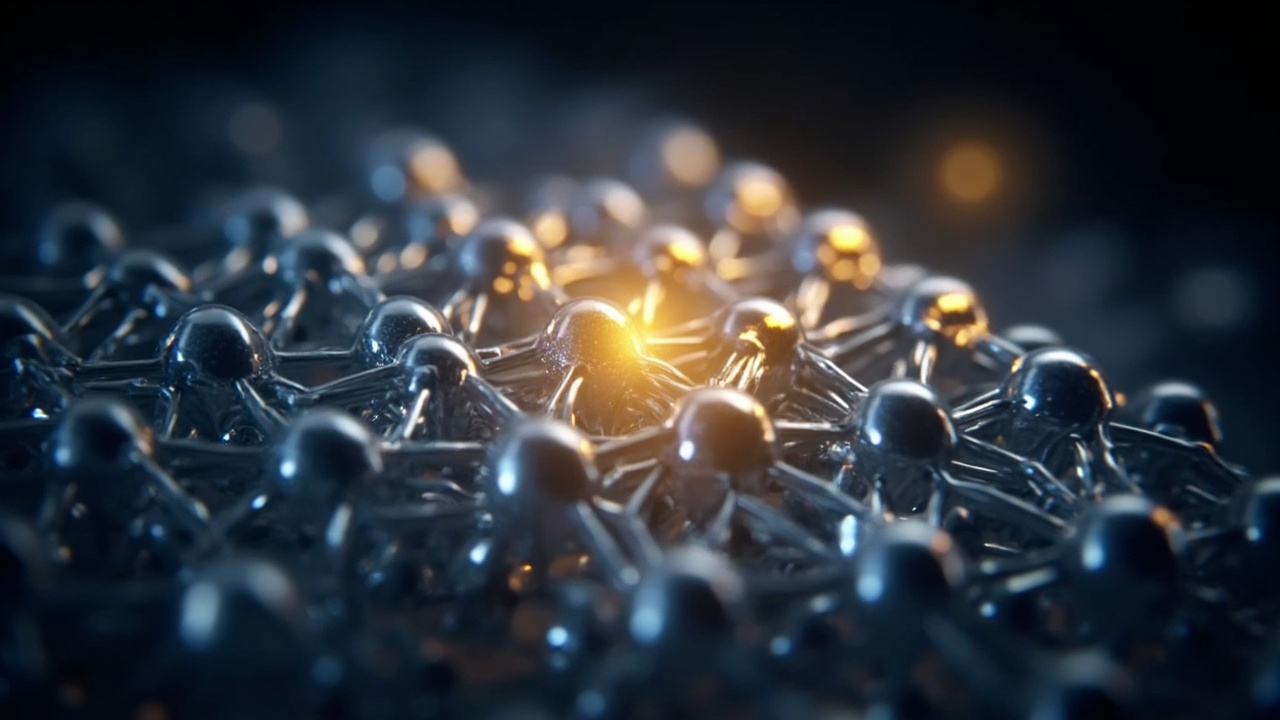 Imagen editorial generada por IA sobre Un nuevo diseño de ligandos mejoró eficiencia y estabilidad en celdas solares de perovskita.