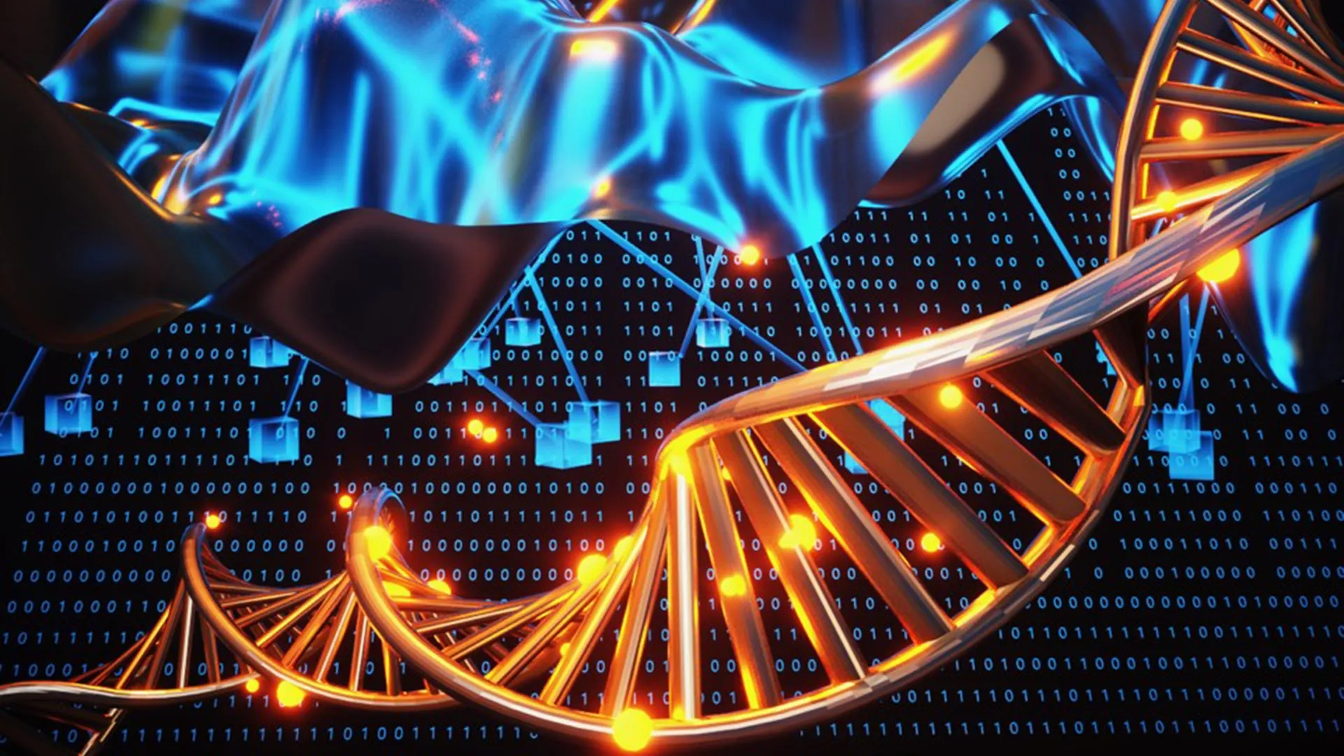Esquema de ADN usado como apoyo visual para una nota sobre herencia epigenética en ratones